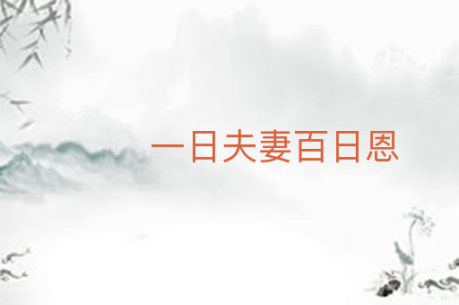 一日夫妻百日恩