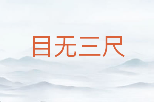 目无三尺