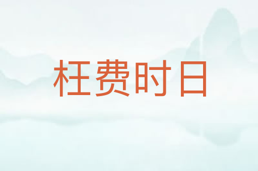 枉费时日