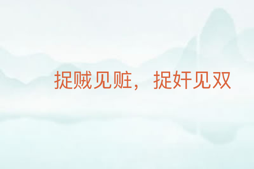 捉贼见赃,捉奸见双