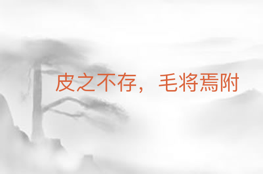 皮之不存,毛将焉附