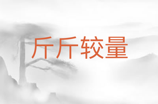 斤斤较量