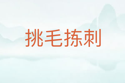 挑毛拣刺