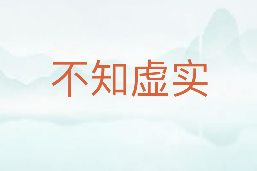 不知虚实