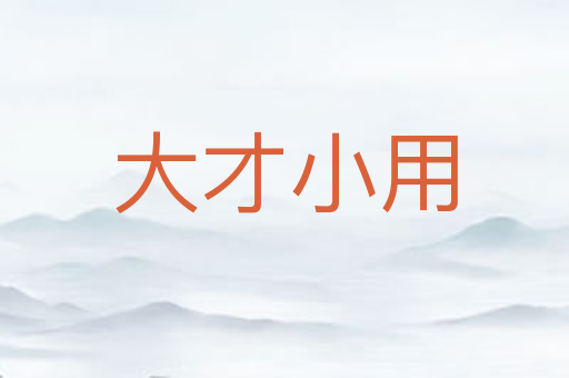 大才小用