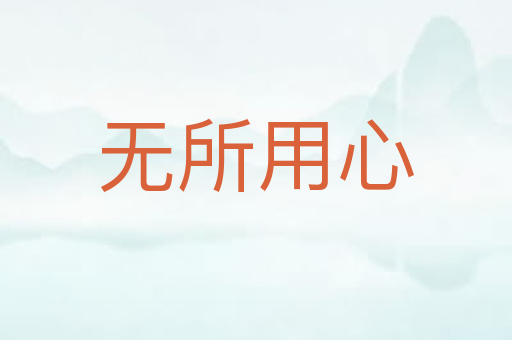 无所用心