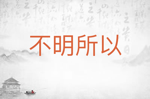 不明所以