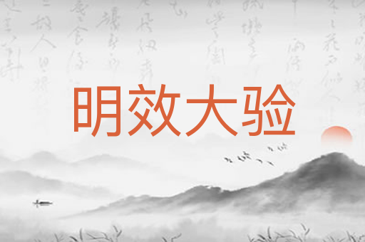明效大验