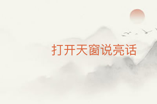 打开天窗说亮话