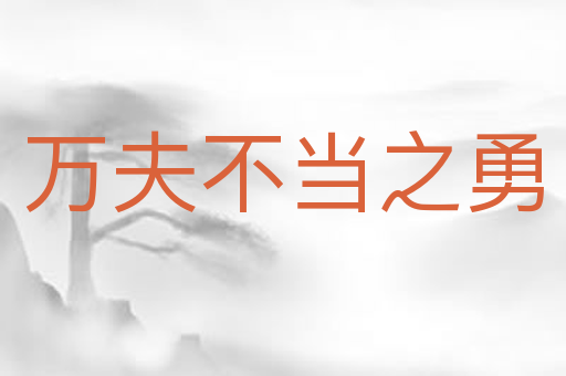 万夫不当之勇