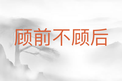 顾前不顾后