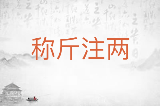 称斤注两