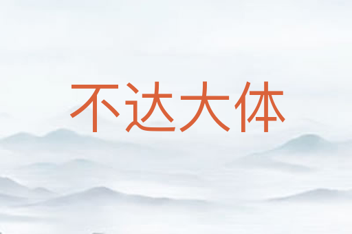 不达大体