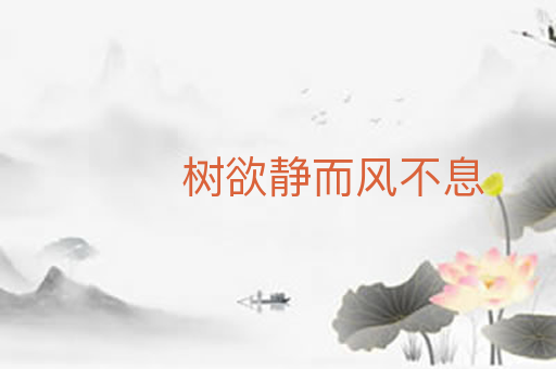 树欲静而风不息