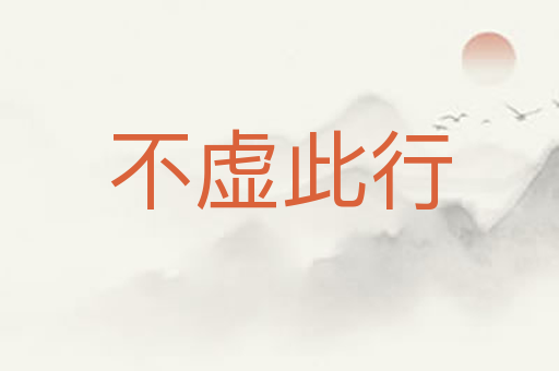 不虚此行