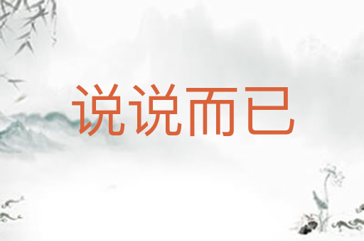 说说而已