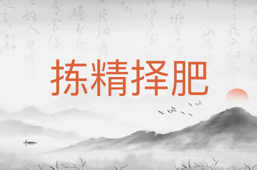 拣精择肥