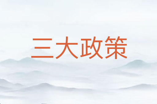 三大政策