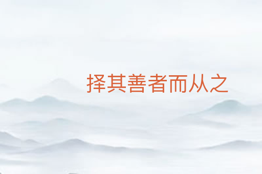 择其善者而从之