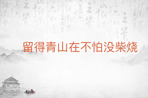 留得青山在不怕没柴烧