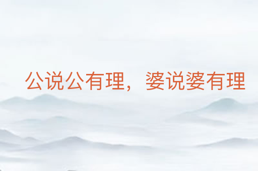 公说公有理,婆说婆有理