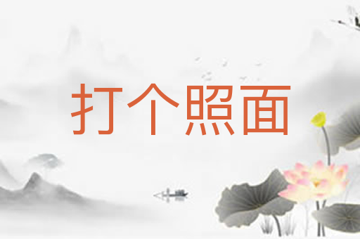 打个照面