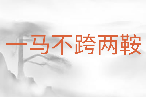 一马不跨两鞍