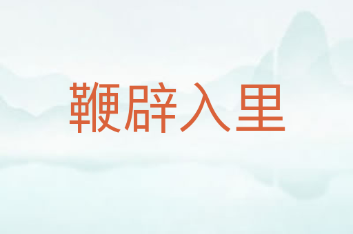 鞭辟入里