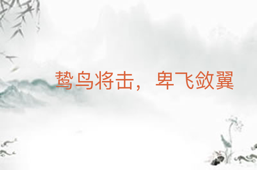 鸷鸟将击,卑飞敛翼