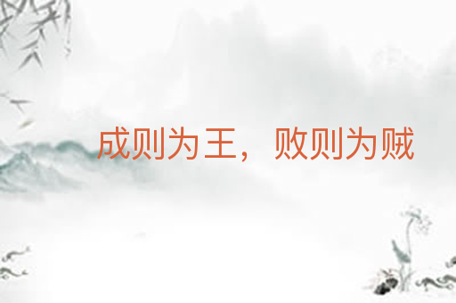 成则为王，败则为贼