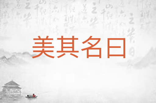 美其名曰