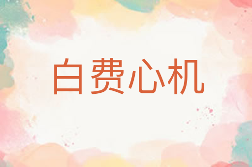 白费心机