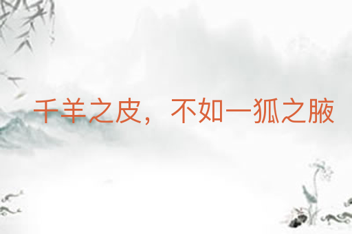千羊之皮,不如一狐之腋