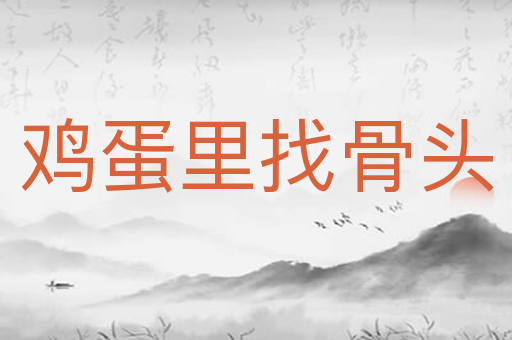 鸡蛋里找骨头