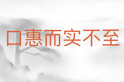口惠而实不至