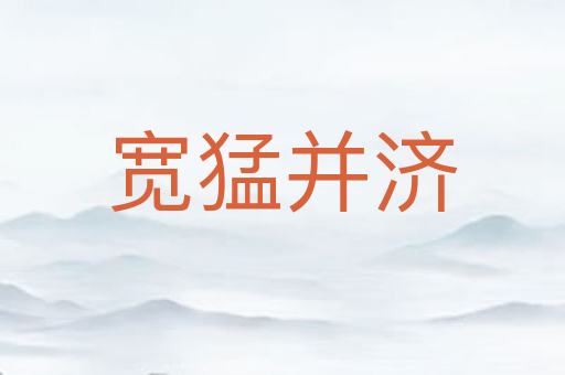 宽猛并济