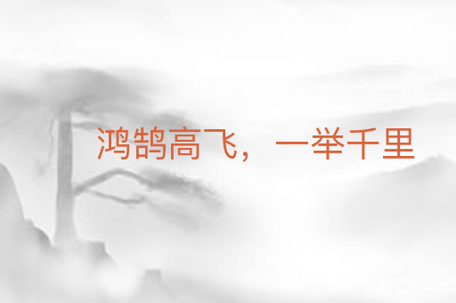 鸿鹄高飞，一举千里