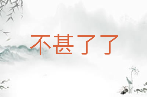 不甚了了