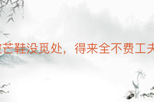 踏破芒鞋没觅处,得来全不费工夫