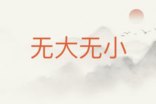 无大无小