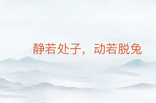静若处子,动若脱兔