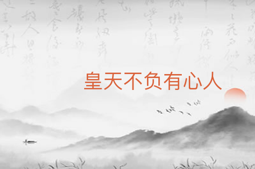 皇天不负有心人
