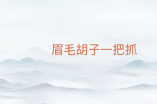 眉毛胡子一把抓