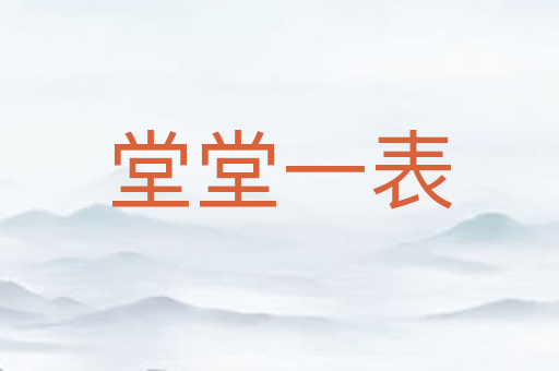 堂堂一表