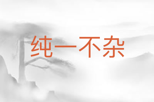 纯一不杂