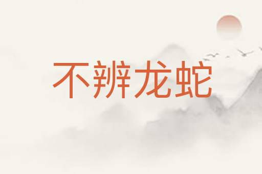 不辨龙蛇