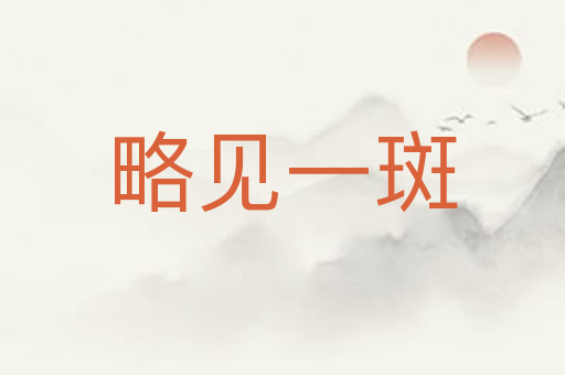 略见一斑