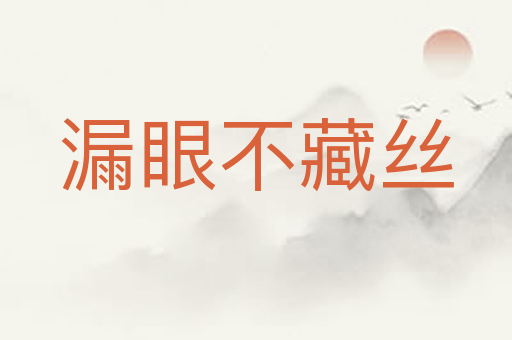 漏眼不藏丝