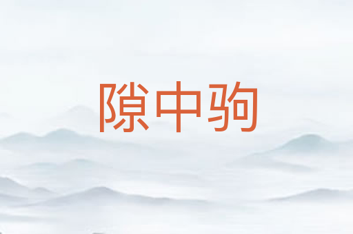 隙中驹