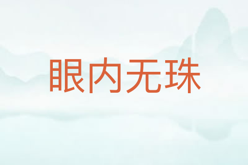 眼内无珠